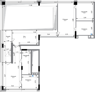 Планування квартири 4СП2, 301,1 м² у ЖК БіоРитм